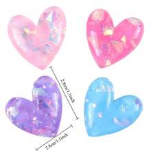 5/10pcs Acrylic Heart-Shaped Refrigerator Magnets, DIY Kitchen, Office Whiteboard, Storage Cabinet, Dishwasher Decor, Mixed Colors, Home Decor - Multicolor - View 5
