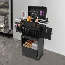 Portable Rolling Makeup Stylist Makeup Train Hair Salon Case Clipper Trimmer Box - Default - View 8