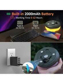 سلسلة أضواء LED قابلة للشحن ب- 8 أوضاع، مقاومة للماء، قابلة للتمديد والطي، أضواء ديكور أجواء حفلات الشواء والحديقة الخارجية - مقاس واحد يناسب الجميع - مشاهدة 4