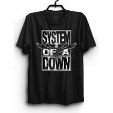 Rock/Metal/Alternative Band T-Shirt With System Of A Down Print, 100% Cotton. - Black - View 1