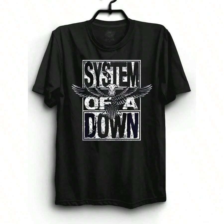 Rock/Metal/Alternative Band T-Shirt With System Of A Down Print, 100% Cotton. - Black - View 1
