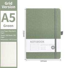 1pc A5 Dotted Notebook, 80 Pages, 100gsm Cloth Cover, Ivory White Paper, Handwriting Journal, Student Stationery, Back To School Essential - Multicolor - View 34