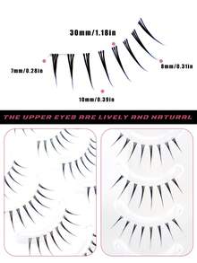 5 cặp mi giả trong suốt, nhọn, kiểu hoạt hình Nhật Bản, tự nhiên, mềm mại, nhẹ nhàng, thích hợp cho hẹn hò, du lịch, dễ mang theo. - Lông mi Manga nhọn - Xem 8