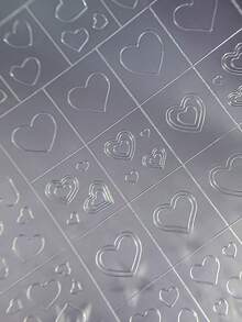 Kariertes Muster transparente Sprühlack Nail Art Sticker, 1 Stück Dual-Zweck Sticker und Accessoire französischer Herz-Design DIY Nail Sticker und Abziehbilder - Nagelzubehör und Nail Charms für Mädchen und Frauen - Herbst-Winter-Nägel für Nail Art Zuhause und Salon - Verschiedenfarbig - Übersicht 8