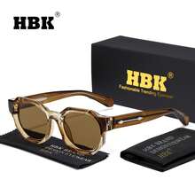 HBK Kính râm thiết kế độc đáo Polygon, gọng CP+PC, tròng kính màu sắc đặc biệt, kiểu dáng hiện đại sang trọng, thiết kế phối màu tương phản, phụ kiện kính mắt thường ngày, phù hợp cho cả nam và nữ khi đi nghỉ mát, du lịch, lái xe, đi biển, làm quà tặng. - K40205 - Xem 16