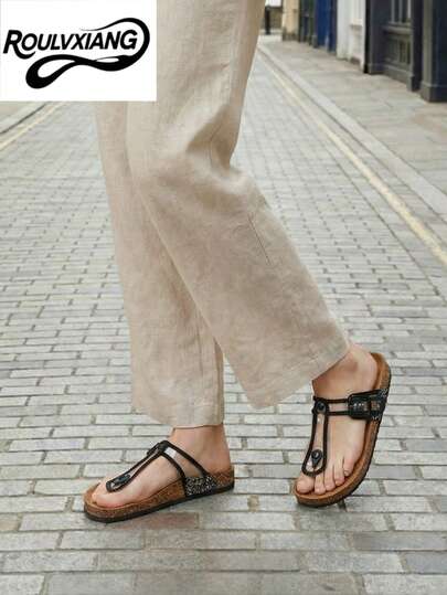 roulvxiang 女士宽楦拖鞋