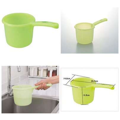 Japanese Plastic Water Ladle Bath Dipper -Friendly Green Shower Accessory