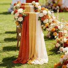 12PCS Sashes Chair Covers Wedding Aisle Decorations Polyester DIY Bows Universal For Wedding Banquet Reception Birthday Party Hotel Event Decoration - Multicolor - View 6