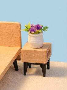 POKOJA LAND 1/12比例公仔屋微型盆栽植物，逼真綠植和花卉裝飾模型，隨機4入組 - 彩色 - 查看 7