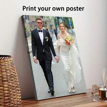 1幅定制帆布墙画，2D艺术海报，个性化照片墙饰，适用于客厅、卧室、办公室，无框设计，是节日、生日、婚礼和特殊场合的理想礼物，可用于房间装饰。 - 彩色 - 查看 2