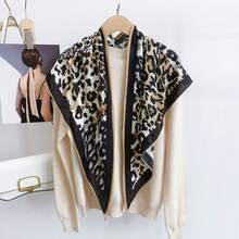 女士豹纹围巾，时尚百搭，适合日常佩戴 - A - 查看 3