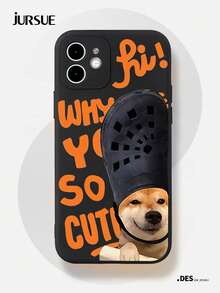 JURSUE 卡通时尚美学丑陋怪异搞笑防震保护软手机壳，兼容 17 16 15 14 13 12 11 Pro Max SE 2020 X XR XS Ip 8 7 Plus HFE1072 - 黑色 - 查看 2