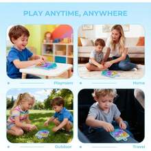 Silicone Sensory Activity Board, Double-Sided Pressure Relief Toy Suitable For Anxiety, Stress, ADHD, Autism And Soothing, Noise-Free And Mess-Free, Comes With Portable Travel Bag And 12 Pull Strings, Suitable For Children 3+ And Adults, Slight Color Variation - Haiyan Blue - View 5