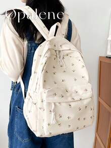 Malist Flower Embroidery Functional Backpack For Women, Business Casual Commuting Travel Backpacks, Cute Multi-Compartment Versatile Computer Daypack, Portable Campus School Bag For Junior High School And College Students, School Backpack, Elementary School, Middle School, High School, Back To School Bags, Waterproof, Lightweight, Classic Casual, Suitable For Teen Girls Women College Students, Teacher, Perfect For Back To School, First Day Of School, Middle School, High School - 彩色 - 查看 2