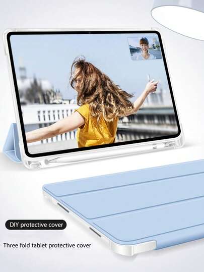 Suitable For Redmi Pad2 Protective Cover, Matte Back With Pen Slot, Customizable For DIY, Redmi Pad SE 11 Inch 2023 Tablet Protective Case, Triple Fold Tablet Protective Cover, Intelligent Sleep Wake-Up, All Inclusive Anti-Fall, Compatible With Honor Pad X8A 11''/Honor Pad X9A 2025 11.5 Inches, MatePad Case, Compatible With Huawei Matepad 11.5S Inches/Matepad SE 11 2024, TPU Soft Shell, For MatePad/Honor Pad/Redmi Pad/ Tab