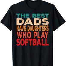 Los mejores papás tienen hijas que juegan sóftbol Camiseta papá hija - Negro-3 - Ver 1