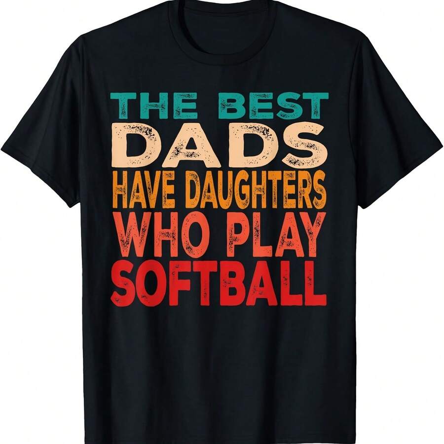 Los mejores papás tienen hijas que juegan sóftbol Camiseta papá hija - Negro-3 - Ver 1
