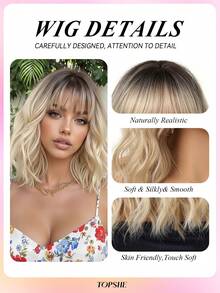 TOPSHE 12英寸短款渐变棕色卷发洛丽塔假发，带刘海 - 耐热，适合角色扮演、女性、动漫风格，非常适合女士派对和活动、动漫发饰、嘉年华 - 漸層棕色 - 查看 8