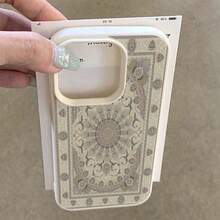 1 ốp lưng điện thoại TPU mềm họa tiết Jacquard cổ điển, tương thích với iPhone 17 Pro Max/17/16 Pro Max/15/13/12/11, S20 FE/A15/S24/A55, tương thích với Redmi Note 11/12/13 Pro, ốp bảo vệ toàn thân chống sốc. - trắng - Xem 3