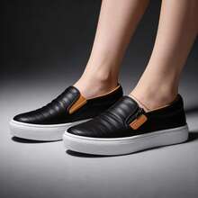 Women's Casual Closed Toe Stylish Sneakers Comfortable Modern - 黑色 - 查看 3
