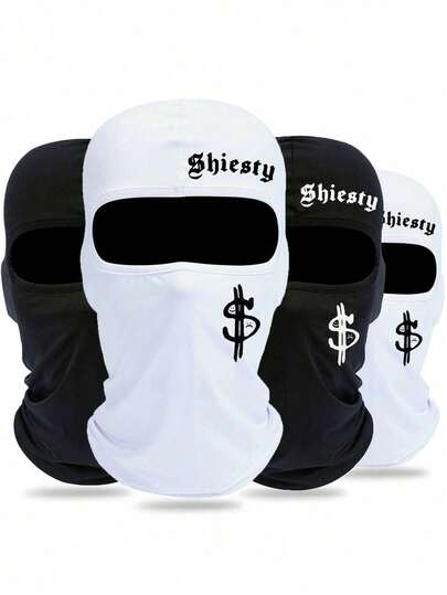 1个/2个装男女通用印花拉法帽全脸防护面罩，纯色多功能通勤防尘面罩，适合日常佩戴和骑行