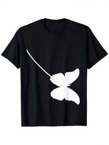 Camiseta con estampado de mariposa con correa para hombre. Bonita camiseta de insectos con diseño de correa. Algodón de 180 g (tallas S-XXXL). Perfecta para uso diario y eventos temáticos. Animal L. - Negro 18 - Ver 1