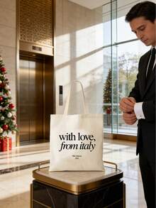 Italy Love Wedding Welcome Canvas Tote Bag Destination Wedding Favors Customized Guest Bag - Multicolor - View 6