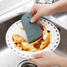 Household Silicone One-Piece Soft Scraper Multi-Function Cleaning Scraper, Kitchen Grease Scraper, Cutting Board Cleaning Tool, Baking Kitchen Gadget, Random Color - A - View 6