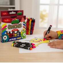 Crayón de cera de 28 colores, no sucia las manos, crayones lavables, dibujo, pintura, palos de crayón, crayones de cera de colores, suministro de arte - Multicolor - Ver 2