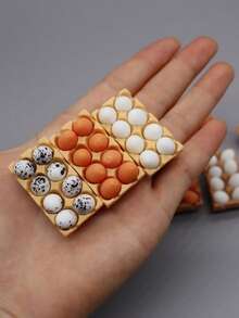 Mini Food Toy Dollhouse Egg Carton Box, Includes Spotted Quail Eggs, Miniature Realistic Kitchen Toy Model - Multicolor - View 9