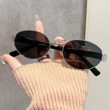 Unisex Retro Oval Metal Frame Glasses, Fashionable Glasses For Daily Commute, Beach, Street Photography, Personalized - Multicolor - View 8