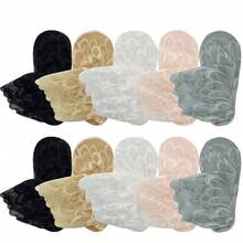 女士蕾丝网眼隐形弹力舒适薄款透明透气舒适踝袜 - 彩色 - 查看 10