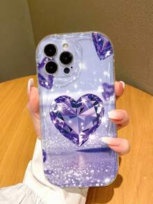 Heart Cream Wavy Transparent Shockproof Thick Phone Case With Printed Design, Suitable Compatible With Iphone 17/17 Pro/17 Pro Max, 16 XR/7/8, 15 Pro Max, 12 Pro Max, 13 Pro Max, 14 Pro Max, 13, 14, 11, 12P, 14, P11, Soft Shell, P12 Anti-Drop, XS, XR, 7/8P, 7/8GES2 - Multicolor - View 8