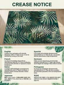 Modern Tropical Plant Green Leaf Pattern Bohemian Style Living Room Carpet. Rhombus Plush Rectangular Low Pile Carpet With Embossed Details, Decorative Rug Suitable For Living Room, Bedroom And All Season Home Decor. Soft And Easy Care, Machine Washable - Multicolor - View 9