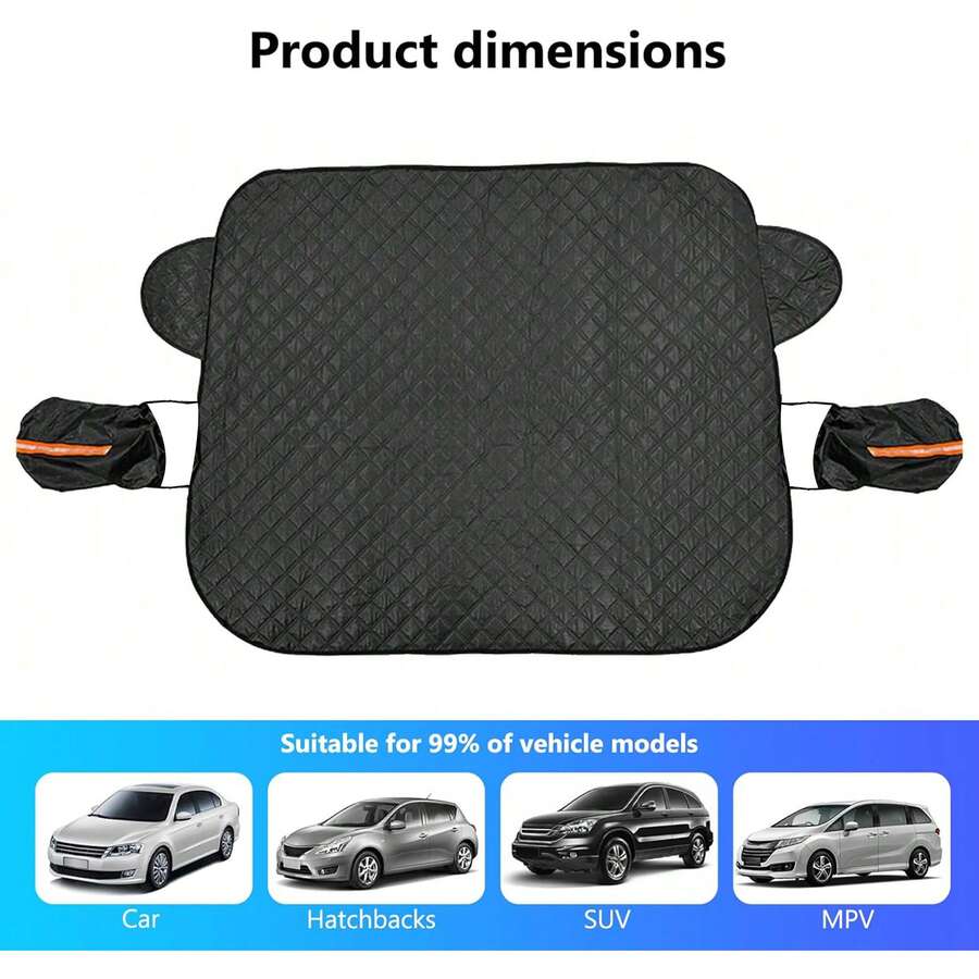 1pc 2026 Upgraded Car Snow Cover, Suitable For Icy And Snowy Weather, Effectively Prevents Icing And Dust, Fits Sedans And SUVs - With Rearview Mirror - View 1