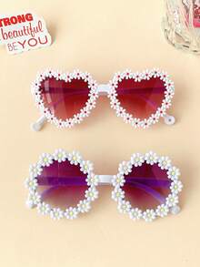 2/4Pcs 2026 Girls Cute Newest Flower Heart 2 Styles Kids Children Fashion Glasses Baby Eyewear,Card Only Show,Don't Shipping - Multicolor - View 14