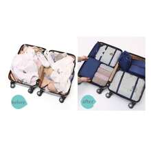 Packing Cubes For Suitcase - 7PCS Luggage Organiser Waterproof Travel Compression Bag Essential Set Navy - Navy - View 6