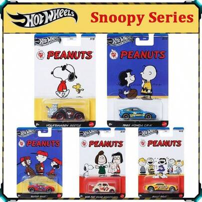 Mattel 风火轮 1:64 比例车模，GDG83 系列合金车模收藏系列仿真玩具 - 史努比/菲亚特/航空舱/赛道漫画 - 互动玩具车模，适合 3 岁及以上儿童，圣诞礼物，生日礼物首选。1 件装