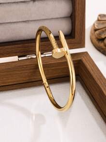 Luxury Sparkling Zirconia Embedded Stainless Steel Heart Bracelet For Women, Suitable For Multiple Occasions - Gold 4 - View 25