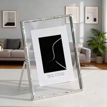 Nordic Ins Style Silver Bamboo Metal Photo Frame, 6/7/8/10 Inch Tabletop, Transparent Glass Dry Flower Specimen Floating Display Frame - 1PC - View 8