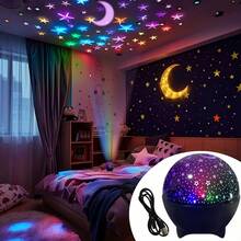 RGB Night Light, LED Projection Lamp, Moon & Galaxy Projector, 5V USB, Gift For Christmas, Room Decor LED Night Light - 黑色 - 查看 4