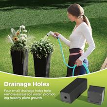 Set of 2 Planters for Outdoor Plants, 24''&32'' Tall Decorative Planter Pots with 4 Drainage Holes, Large Tall Planter for Indoor or Outdoor Front Porch for Patio, Backyard, Home Garden, Black - 1 pieza de 24'' y 1 pieza de 32'' - Ver 3