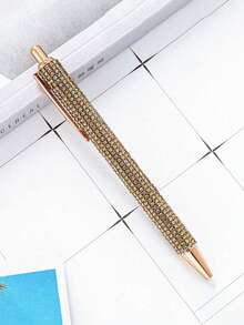 Rhinestone Metal Ball Pen, Fashion Creative Metal Pen, Guestbook Signature Pen, Office & Study Creative Pen, Perfect For Back To School And Classroom Gifts, Shiny Crystal Diamond Pen, Women's Office Meeting Birthday Wedding Gift - Multicolor - View 16