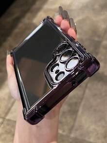 Galaxy S26 Ultra/S25 Ultra/S24/S23 Ultra/S22 Ultra Luxury Shock-Proof Transparent Lens Protective Case, Transparent Hybrid Anti-Fall Protective Cover - Purple - View 3