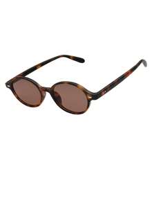 Round Sunglasses, Aesthetic Retro, Lightweight Frame, Preppy Streetwear Style - 動物印花 - 查看 5