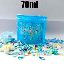 1/12件套儿童史莱姆套装，蓝色史莱姆配件，解压玩具，不粘手，适合儿童派对、生日礼物 - 彩色 - 查看 12