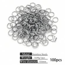100 szt. podwójnych kółek zaciskowych ze stali nierdzewnej 4-10 mm - otwarte łączniki rozdzielające do samodzielnego tworzenia biżuterii i breloków - Wielokolorowe - Zobacz 15