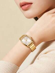 1 Stück/Set, ohne Geschenkbox, zierliche elegante Damenuhr, minimalistisch hochwertig elegant, verfeinertes Stahlarmband. Geeignet als Geburtstags-, Jahrestags- oder besonderes Geschenk für Freunde, Familie und Liebste. - Verschiedenfarbig - Übersicht 11