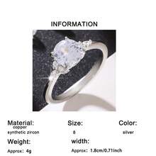 1pc High Quality Shiny Round Cubic Zirconia Ring, Suitable For Women As Valentine's Day Gift, Wedding Engagement Anniversary Party Jewelry, Mother's Day Gift - Silver - View 9