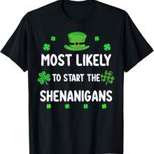 Camiseta con el trébol del Día de San Patricio, el que probablemente inicie la travesura - Negro 2 - Ver 1